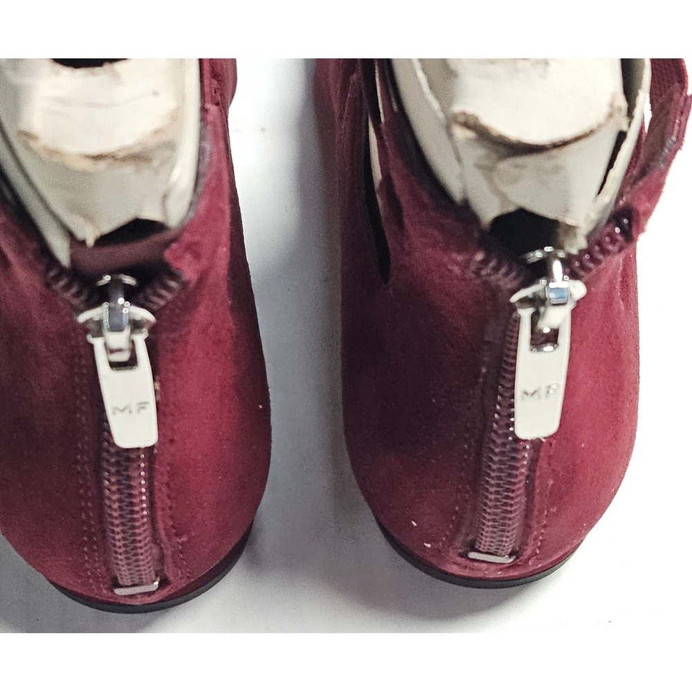 Marc Fisher Annabeth Dark Red Suede Strappy Pointed Toe Flats Back Zip Womens 5M - Picture 4 of 9